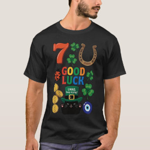 Camiseta Gato preto sarcástico e amuletos da sorte