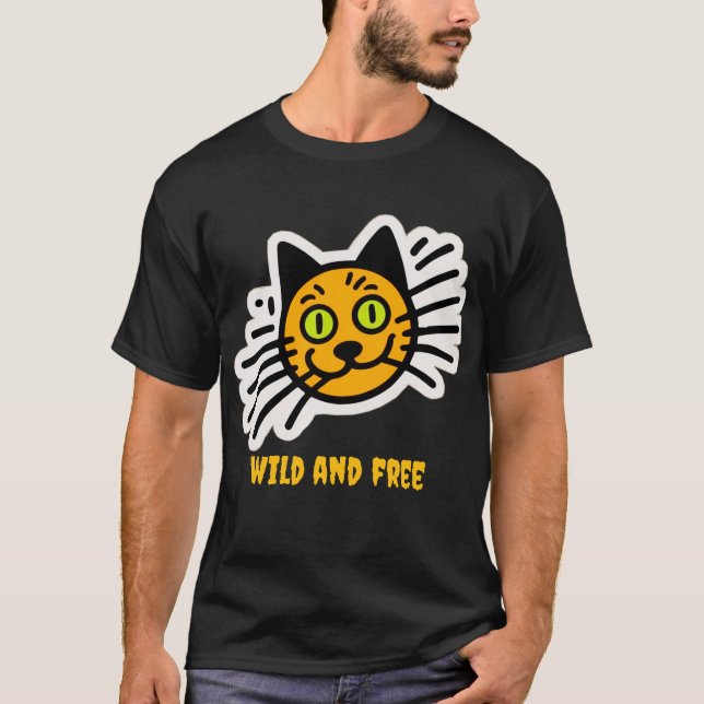 Camiseta Gato Preto Selvagem e Livre (Frente)