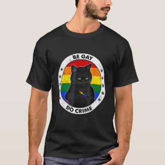Camiseta Gato Preto Ser Gay Faz Crime Arco-íris Orgulho LGB