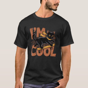Camiseta Gato Preto Skateboard Skate Patins Cool Menina Men