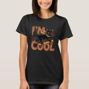 Camiseta Gato Preto Skateboard Skateboarding Legal Menina M