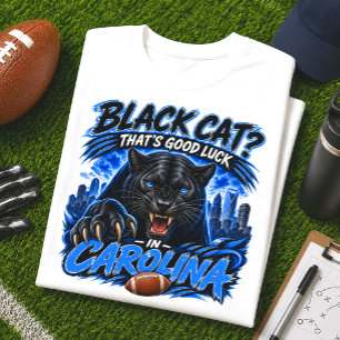 Camiseta Gato Preto Sorte Fã de Futebol Carolina