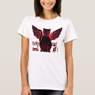 Camiseta Gato Preto (T-Shirt de Longa Folga Folga)
