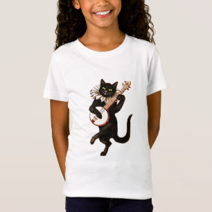 Camiseta Gato preto tocando banjo