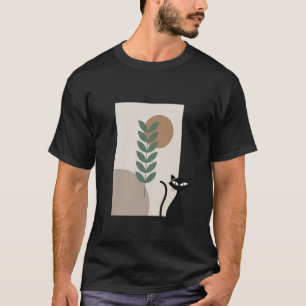 Camiseta Gato Preto Vintage Arte Moderna Retro de Meados do
