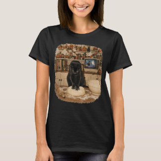 Camiseta Gato Preto Vintage do Halloween Amassando Massa de