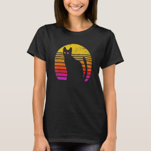 Camiseta Gato Preto Vintage Retro Desgastado Gatinho Gata C