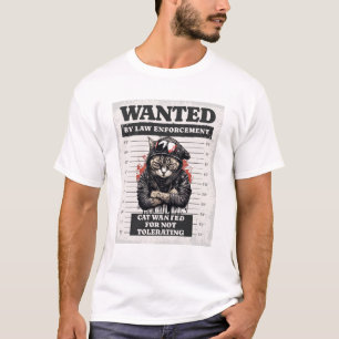 Camiseta Gato procurado por não tolerar humanos