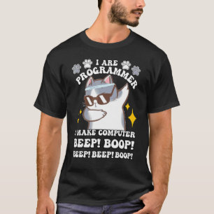 Camiseta gato programador computador eu sou programador bee
