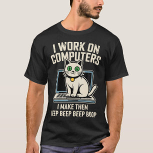 Camiseta Gato Programador de Computador