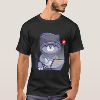 Camiseta gato programador hacker