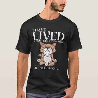 Camiseta Gato Proprietário Budista Yoga Zen Meditação Espir
