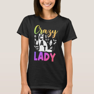 Camiseta Gato Proprietário flor Louca Senhora de Gato