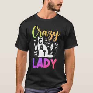 Camiseta Gato Proprietário flor Louca Senhora de Gato