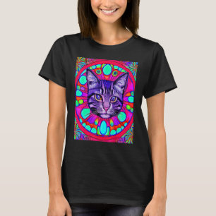 Camiseta Gato Psicodélico Gatinho Gata No Estilo Gato