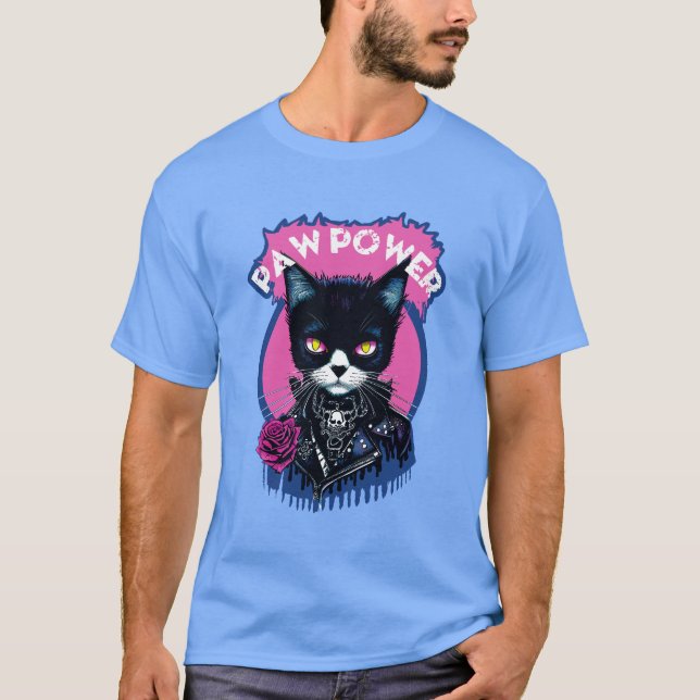 Camiseta Gato Punk de Energia da Pata (Frente)