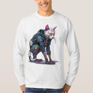 Camiseta Gato Punk do Estilo de Rua