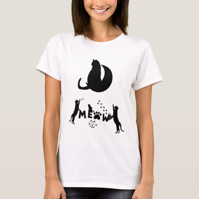 Camiseta Gato Puramente Bonita: Gatinho Amor e Mia (Frente)