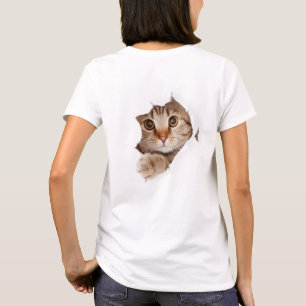 Camiseta Gato Purgando Pela Parte Traseira