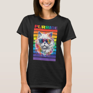 Camiseta Gato Purride Aliado Orgulho Gato com Bandeira do O