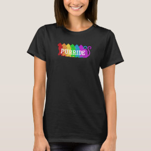 Camiseta Gato Purride Arco-íris Conscientização Homem Mulhe