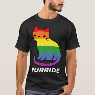 Camiseta Gato Purride Arco-íris LGBT Orgulho Gay