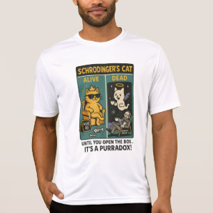Camiseta Gato Quântico Purradox – Divertida Ciência de Schr