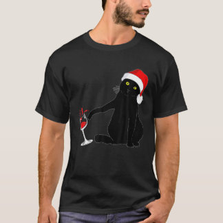 Camiseta Gato Que Era Suor De Natal Para Homens Vinho