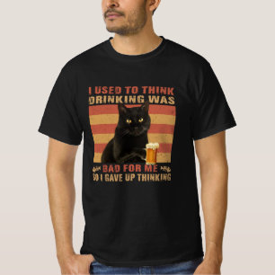Camiseta Gato Que Eu Costumava Pensar Que Beber Era Um Gato