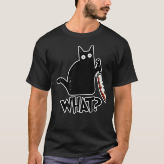 Camiseta Gato Que Gato Negro Assassino Com Faca Presente Pr