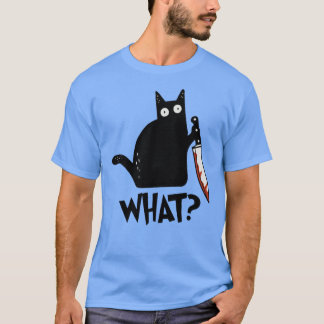 Camiseta Gato Que Gato Negro Assassino Com Faca Presente Pr