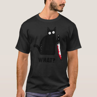 Camiseta Gato Que Gato Negro Engraçado, Gato Assassino Com