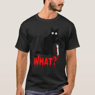 Camiseta Gato Que Gato Negro Engraçado, Gato Assassino Com