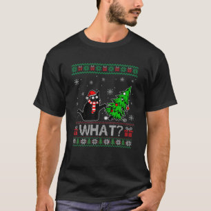 Camiseta Gato Que Gato Negro Engraçado Puxando Ug De Árvore