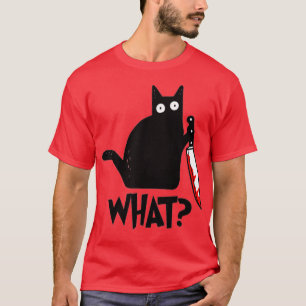 Camiseta Gato Que Gato Preto Assassino Com Faca