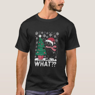 Camiseta Gato Que Gato Preto Engraçado Empurrando Árvore De