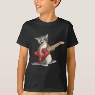 Camiseta Gato que joga a guitarra