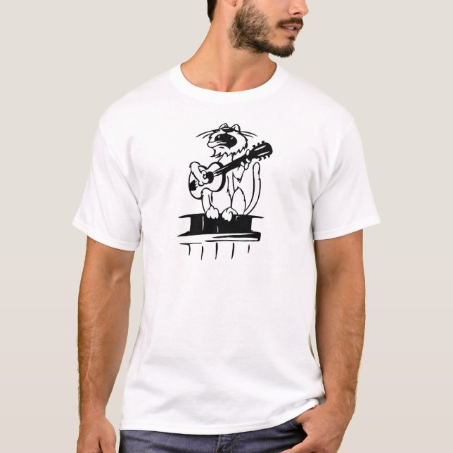 Camiseta Gato que joga a guitarra (Frente)