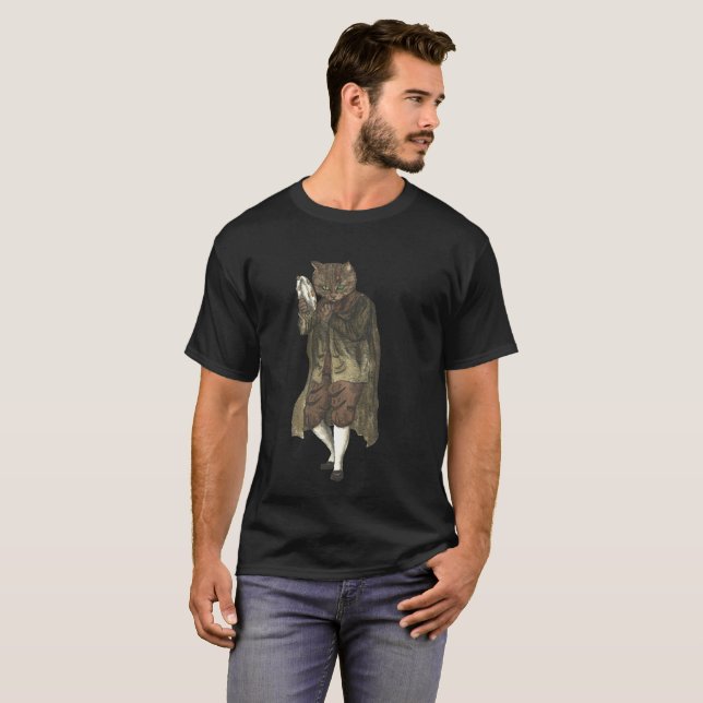 Camiseta Gato que joga o pandeiro (Frente Completa)