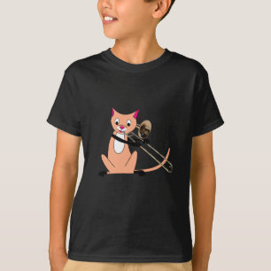 Camiseta Gato que joga o Trombone