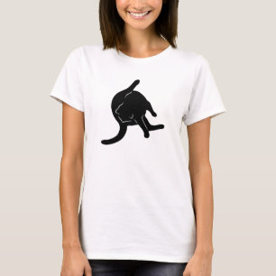 Camiseta Gato que lambe o t-shirt do bumbum (silhueta