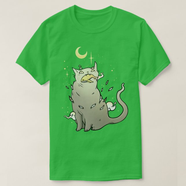 Camiseta Gato Que Pegou Um Trabalho de arte de Toon Kawaii  (Frente do Design)