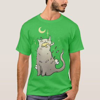 Camiseta Gato Que Pegou Um Trabalho de arte de Toon Kawaii