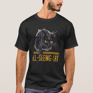 Camiseta Gato que Tudo Vê Gato Humor Gatinho Mãe de Gato