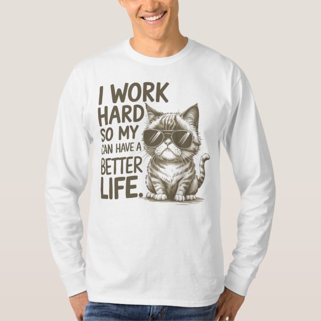 Camiseta Gato rabugento vestindo óculos de sol com a frase (Frente)