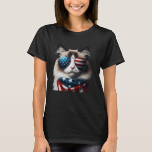 Camiseta Gato Ragdoll 4 De Julho Dia Da Independência Dono