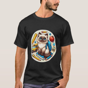Camiseta Gato Ragdoll De Volta à Escola Meninos Meninas Est