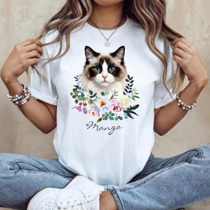 Camiseta Gato Ragdoll em Aquarela