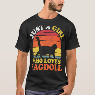 Camiseta Gato Ragdoll Vintage Só Uma Garota Que Ama Ragdoll