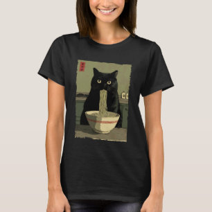 Camiseta Gato Ramen Estético Japonês Arte Ukiyo-e Anime
